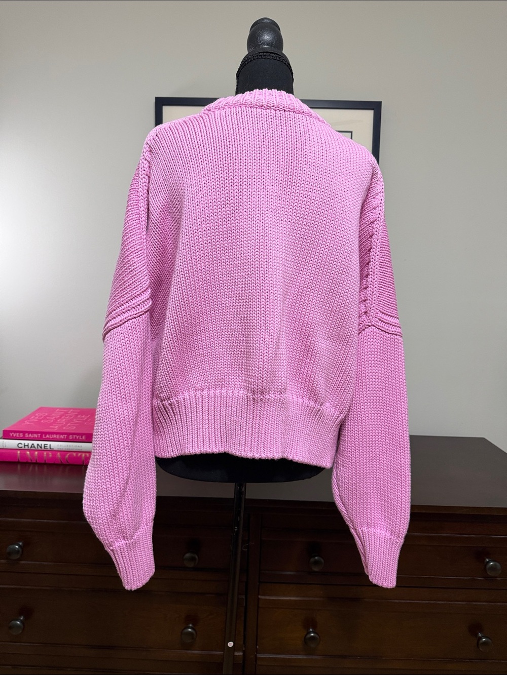 Sezane Virgil Cotton Sweater in Rose Summer - Picture 3 of 7